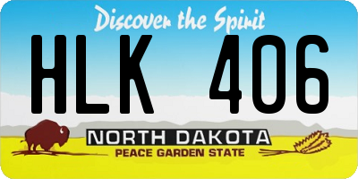 ND license plate HLK406