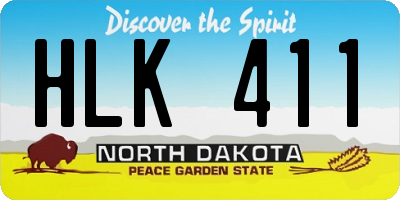 ND license plate HLK411