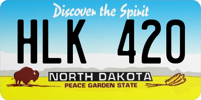 ND license plate HLK420