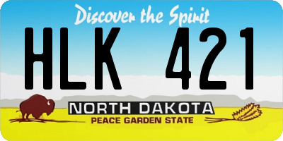 ND license plate HLK421