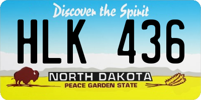 ND license plate HLK436