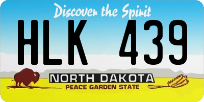 ND license plate HLK439