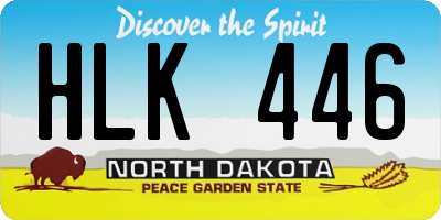 ND license plate HLK446