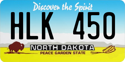 ND license plate HLK450