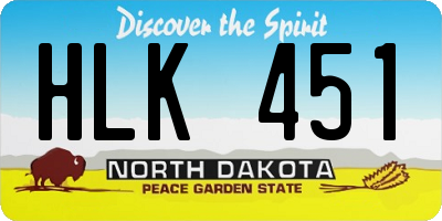 ND license plate HLK451