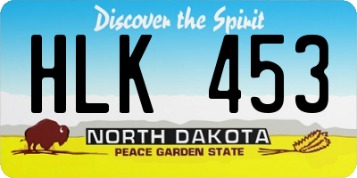 ND license plate HLK453