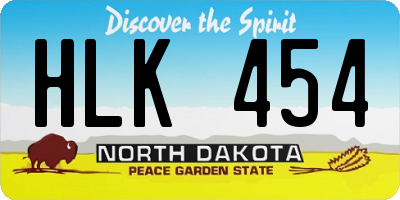 ND license plate HLK454