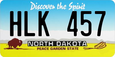 ND license plate HLK457
