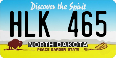 ND license plate HLK465