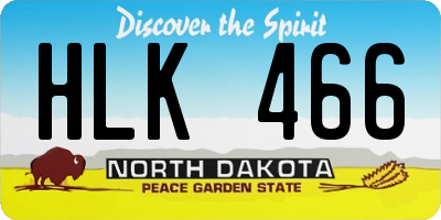 ND license plate HLK466