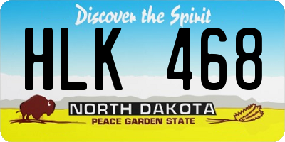 ND license plate HLK468