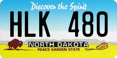 ND license plate HLK480