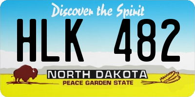 ND license plate HLK482