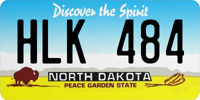 ND license plate HLK484