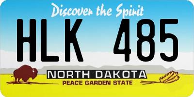 ND license plate HLK485