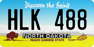 ND license plate HLK488