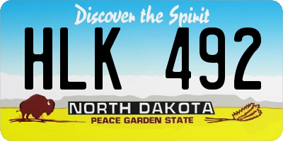 ND license plate HLK492