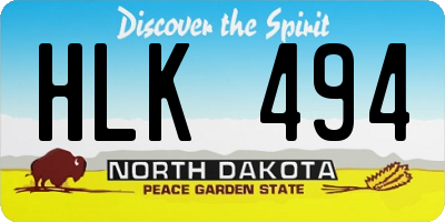 ND license plate HLK494