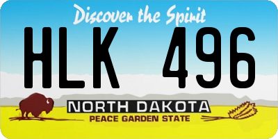 ND license plate HLK496