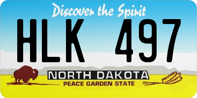 ND license plate HLK497