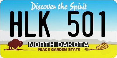 ND license plate HLK501