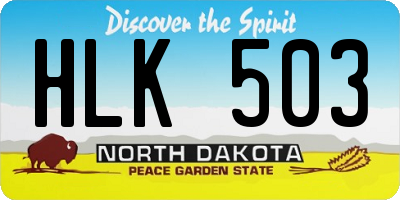 ND license plate HLK503