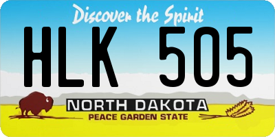 ND license plate HLK505