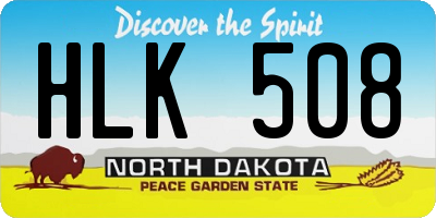 ND license plate HLK508