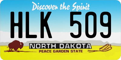 ND license plate HLK509