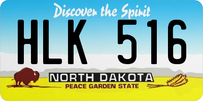 ND license plate HLK516