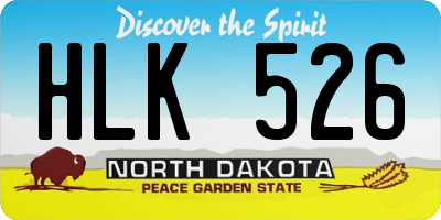ND license plate HLK526
