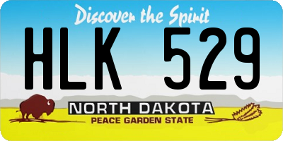 ND license plate HLK529