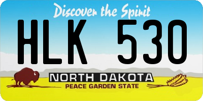 ND license plate HLK530