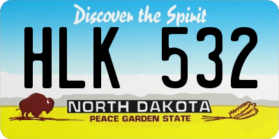 ND license plate HLK532
