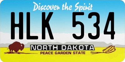 ND license plate HLK534