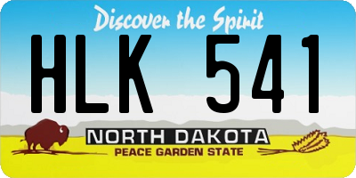 ND license plate HLK541