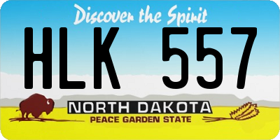 ND license plate HLK557