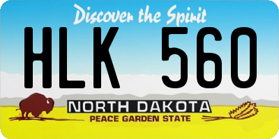 ND license plate HLK560