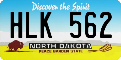 ND license plate HLK562