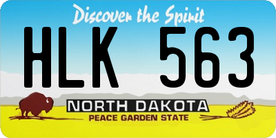 ND license plate HLK563