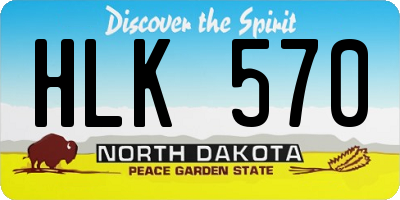 ND license plate HLK570