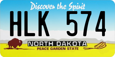 ND license plate HLK574