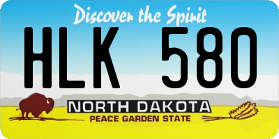 ND license plate HLK580