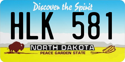 ND license plate HLK581