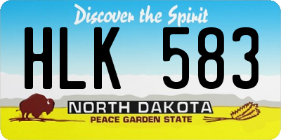 ND license plate HLK583