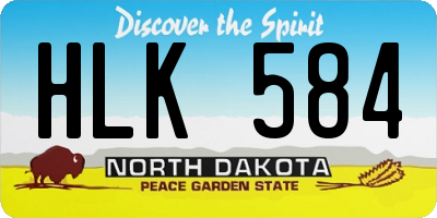 ND license plate HLK584