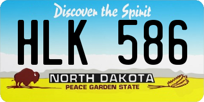 ND license plate HLK586
