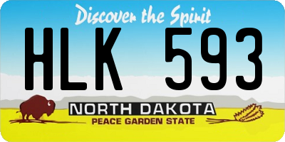 ND license plate HLK593