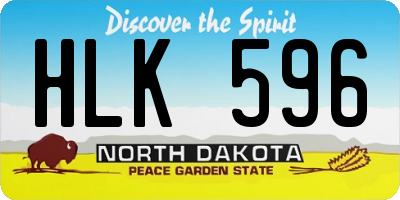 ND license plate HLK596