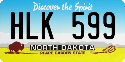 ND license plate HLK599